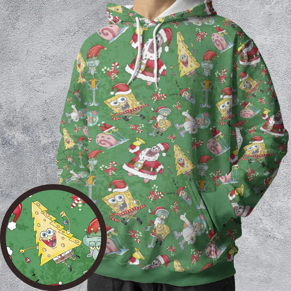 Merry SpongeBob SpongeBob SquarePants Full Print Hoodie - 1
