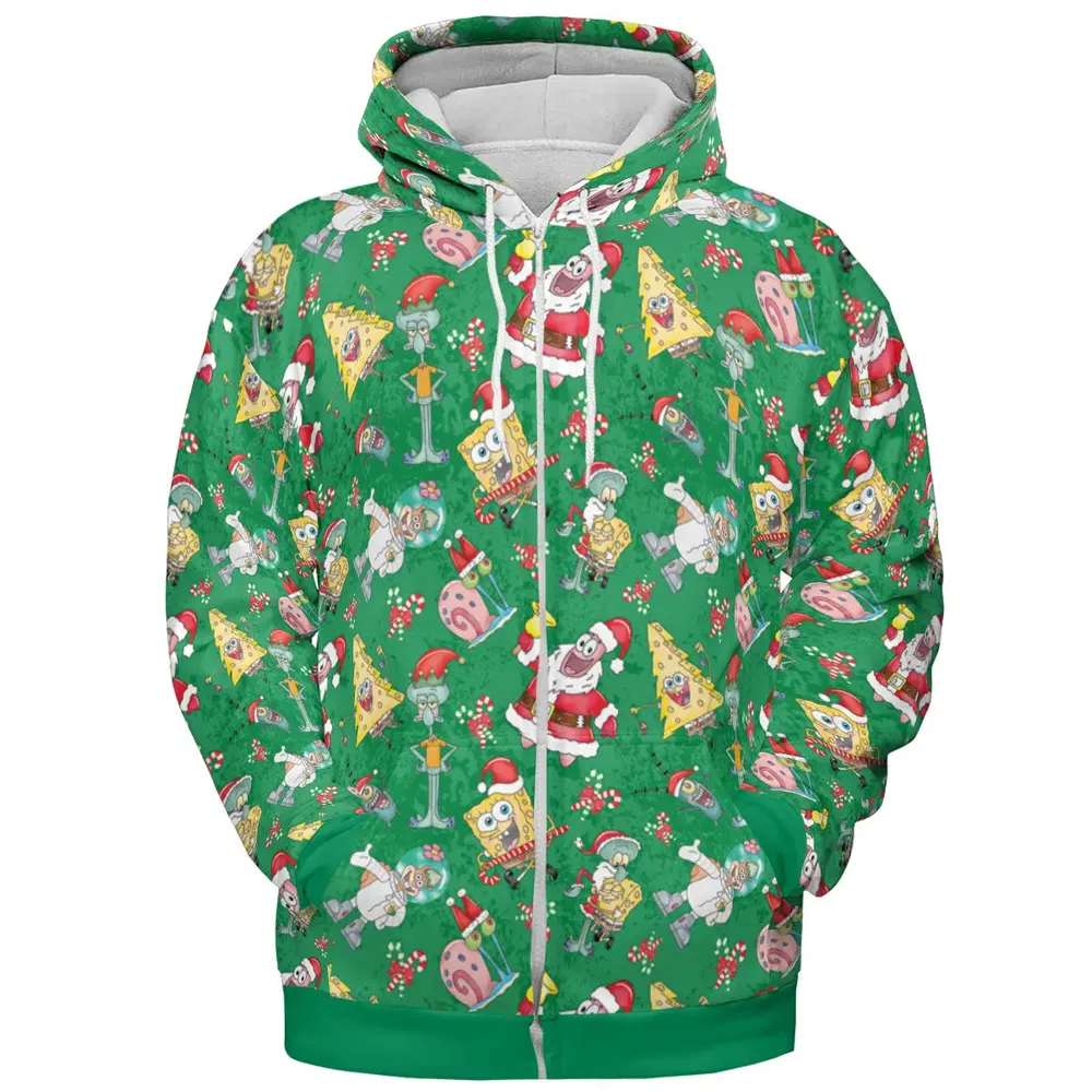 Merry SpongeBob SpongeBob SquarePants Full Print Hoodie - 4