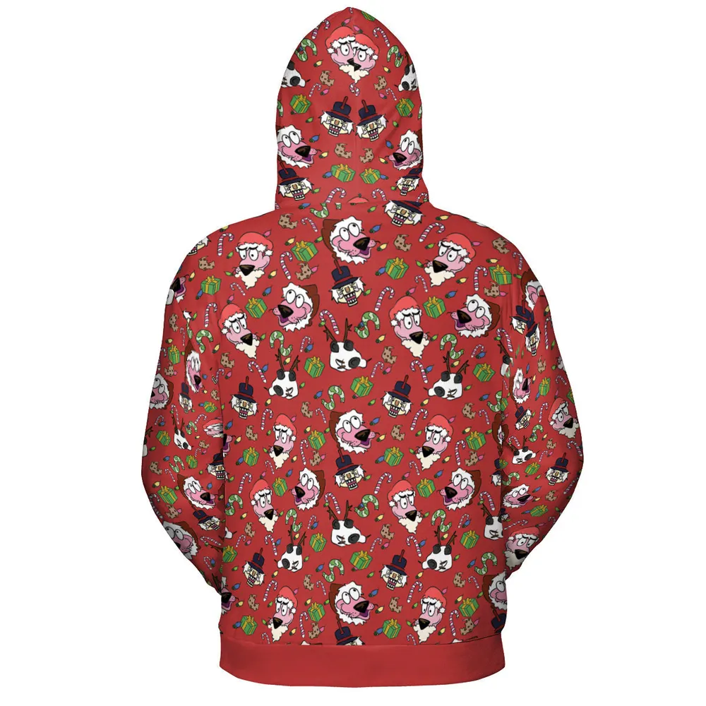 Courageous Christmas Courage the Cowardly Dog Full Print Hoodie - 3