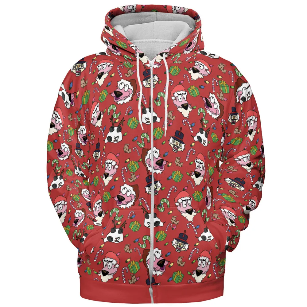 Courageous Christmas Courage the Cowardly Dog Full Print Hoodie - 4