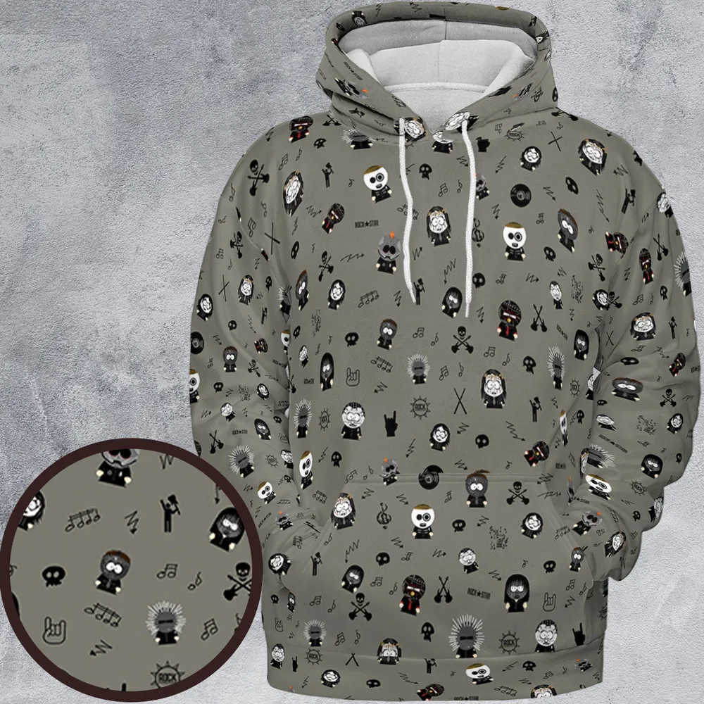 Southpark and Rock Band Crossover Full Print Hoodie - 2
