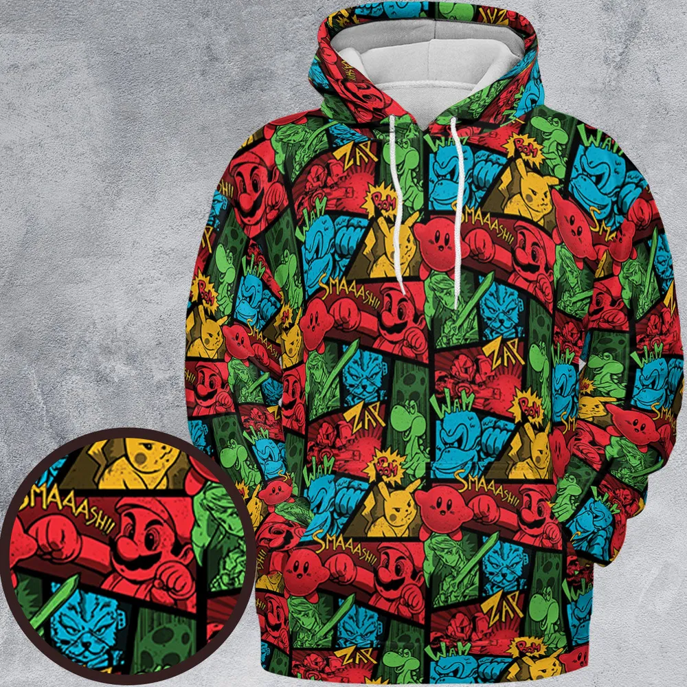 Super Smash Bros Pattern Full Print Hoodie - 2
