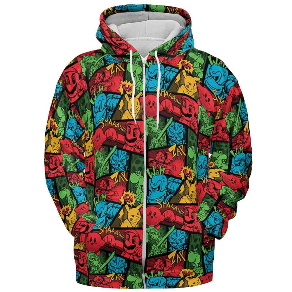 Super Smash Bros Pattern Full Print Hoodie - 4