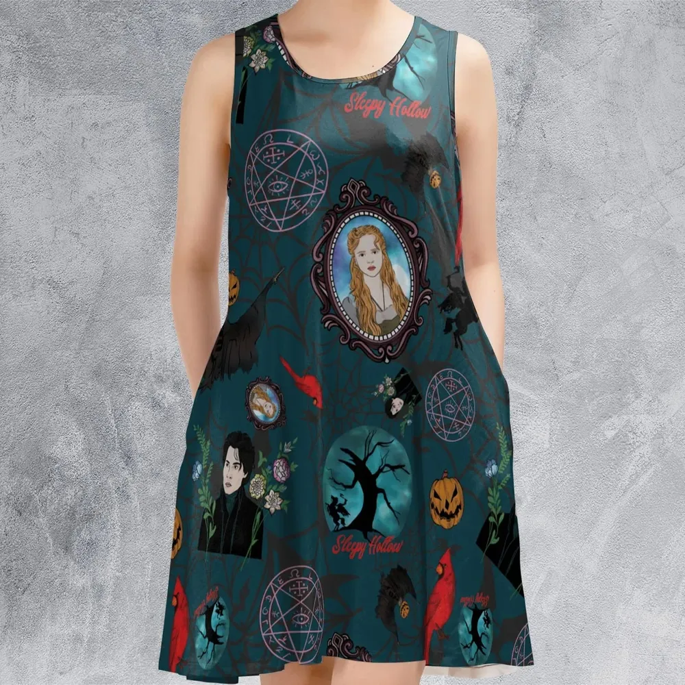 Ichabod Crane Sleepy Hollow Casual Sleeveless Dress - 2