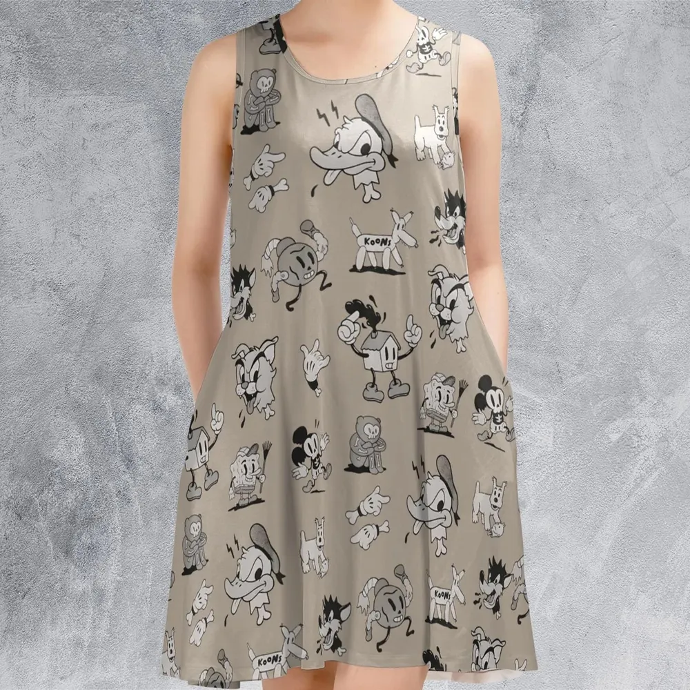 Creepy Toon Friends Casual Sleeveless Dress - 2