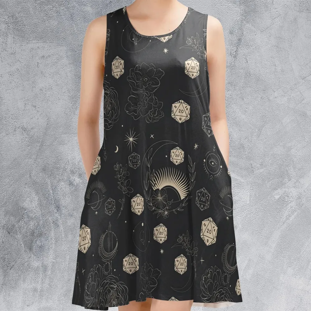Explosion Dice DnD Casual Sleeveless Dress - 2