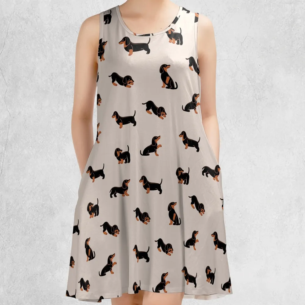 Dachshund Casual Sleeveless Dress - 2