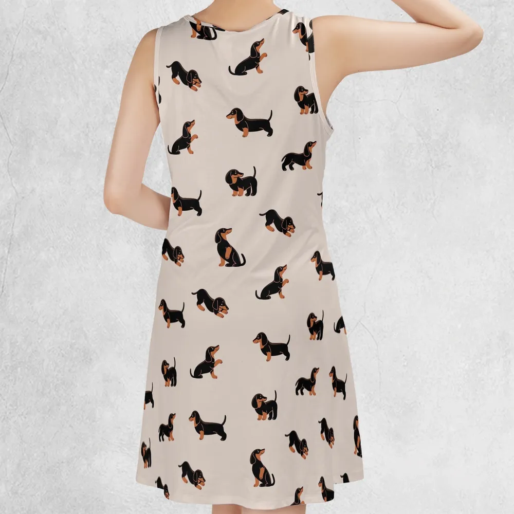 Dachshund Casual Sleeveless Dress - 3