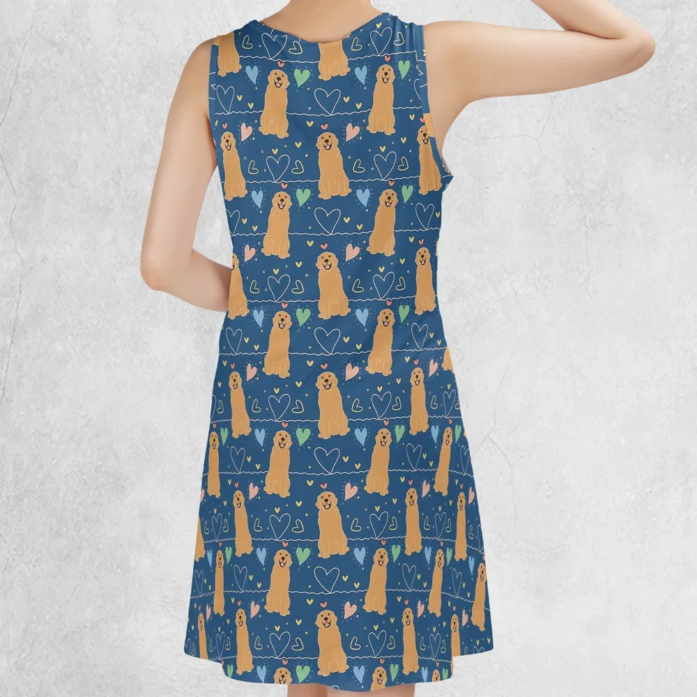 Golden Retriever Casual Sleeveless Dress - 3