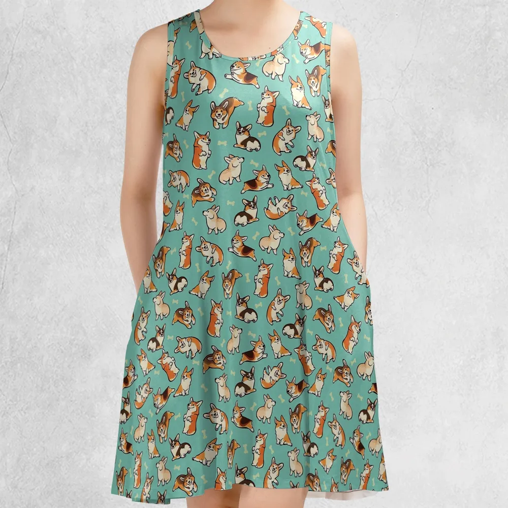 Corgi Casual Sleeveless Dress - 2