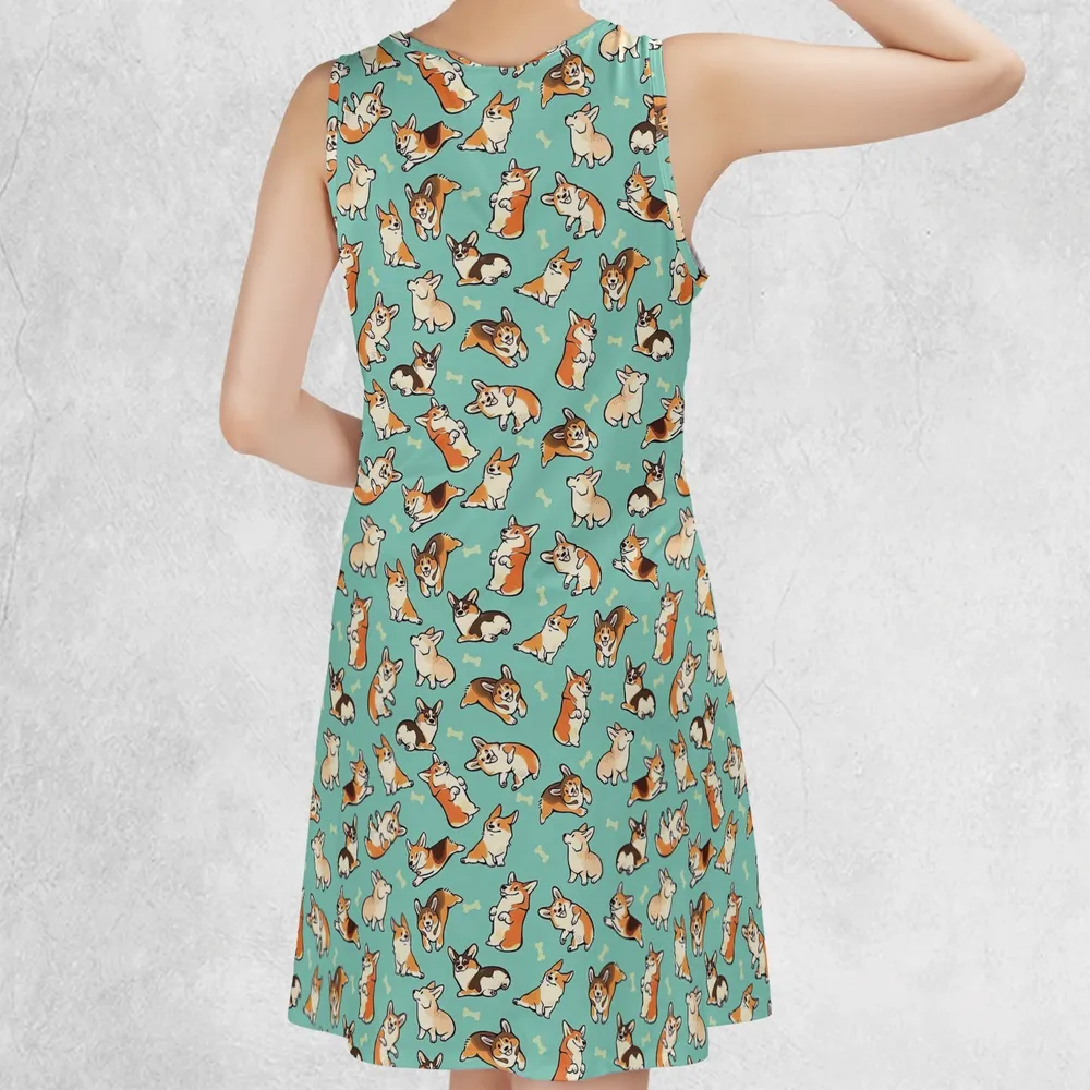 Corgi Casual Sleeveless Dress - 3