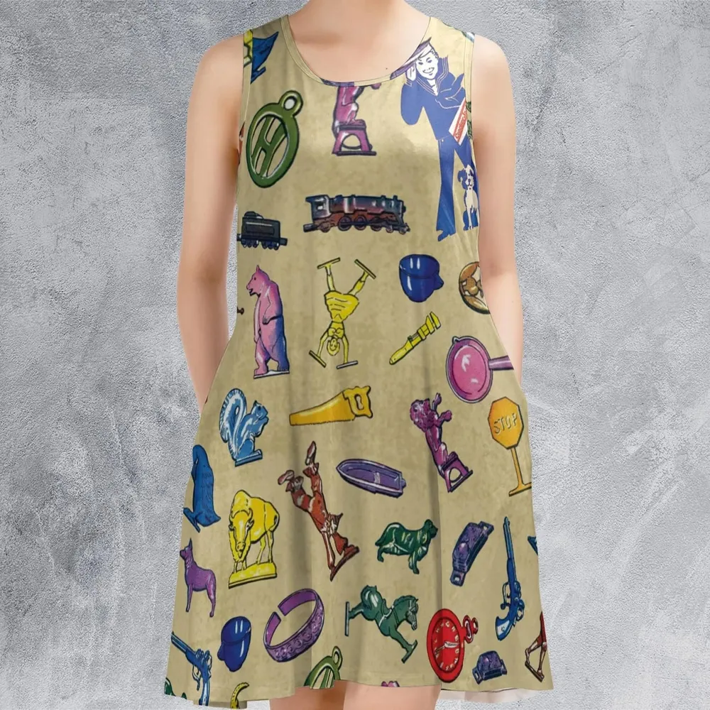 60s Cracker Jack Prizes Casual Sleeveless Dress - 2