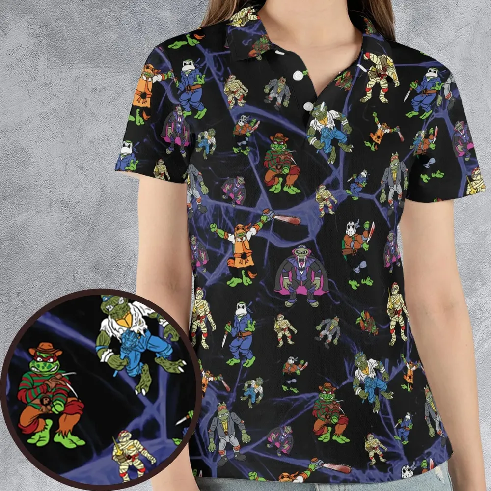 TMNT Universal Monsters And Sewer Slasher Toys Unisex Polo Shirt - 4