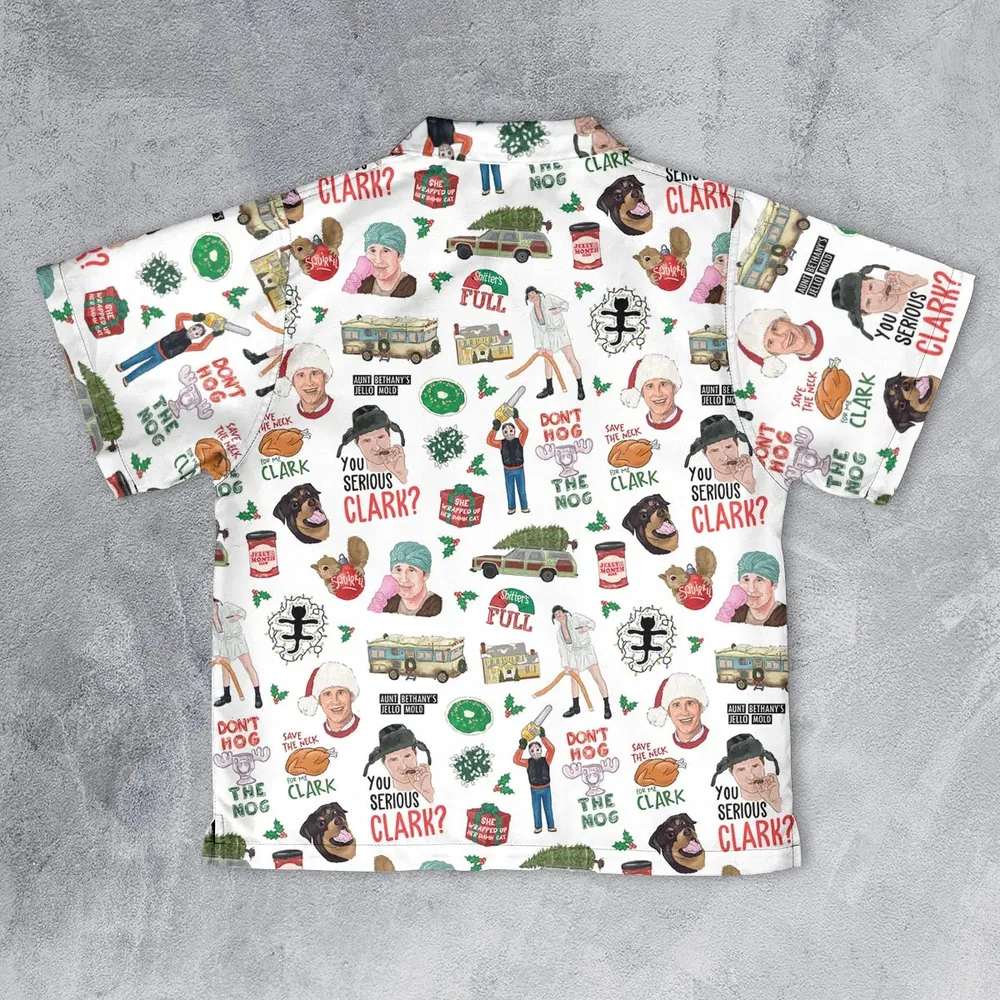 National Lampoon's Christmas Vacation Pattern Youth Button Shirt - 2