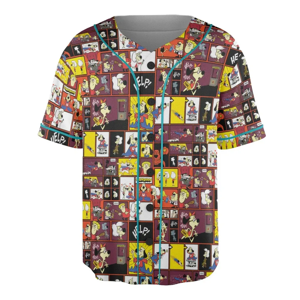 Underdog Cartoon Pattern Baseball Jersey - 3