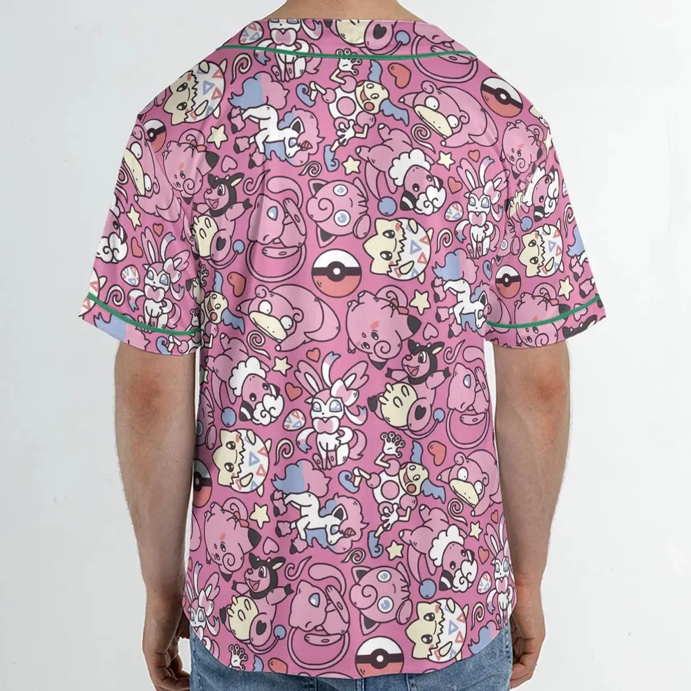 Fairy Pokemon Pattern Baseball Jersey - 2