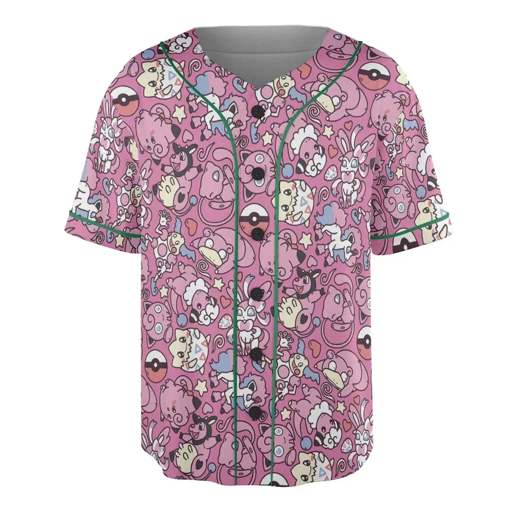 Fairy Pokemon Pattern Baseball Jersey - 3