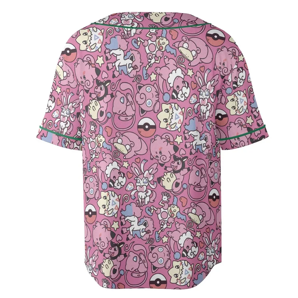 Fairy Pokemon Pattern Baseball Jersey - 4