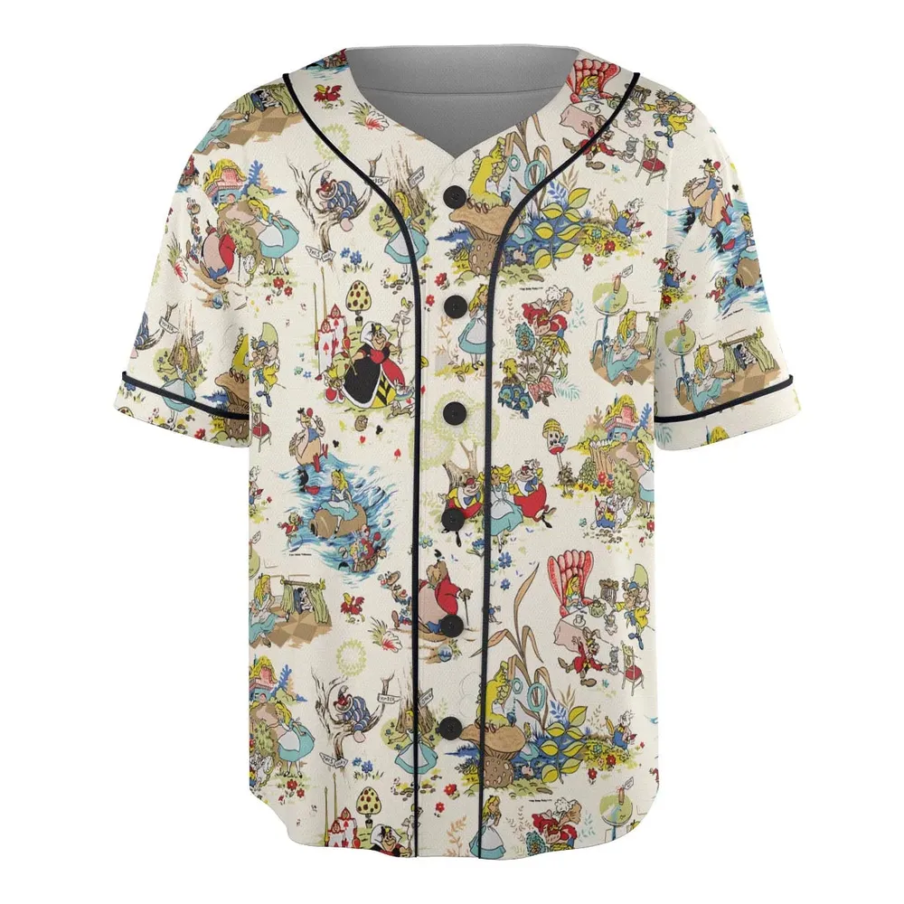 Alice In Wonderland Pattern Baseball Jersey - 3