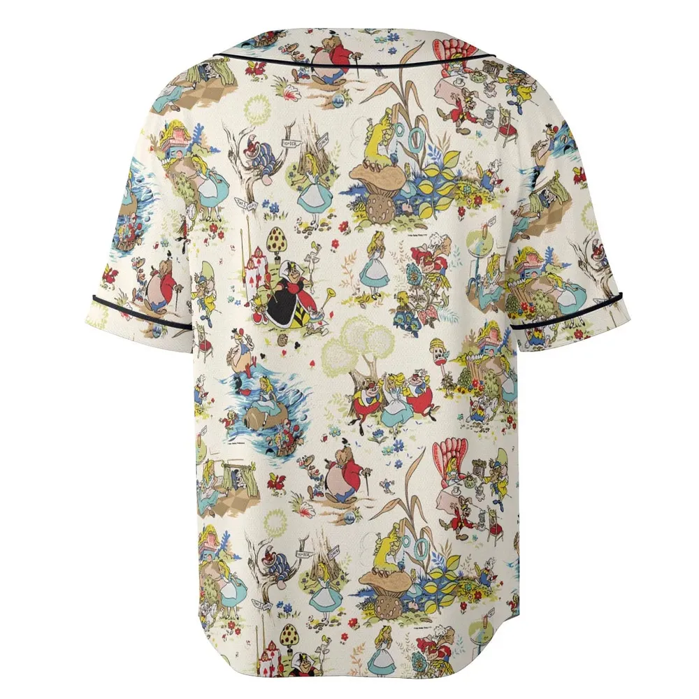 Alice In Wonderland Pattern Baseball Jersey - 4