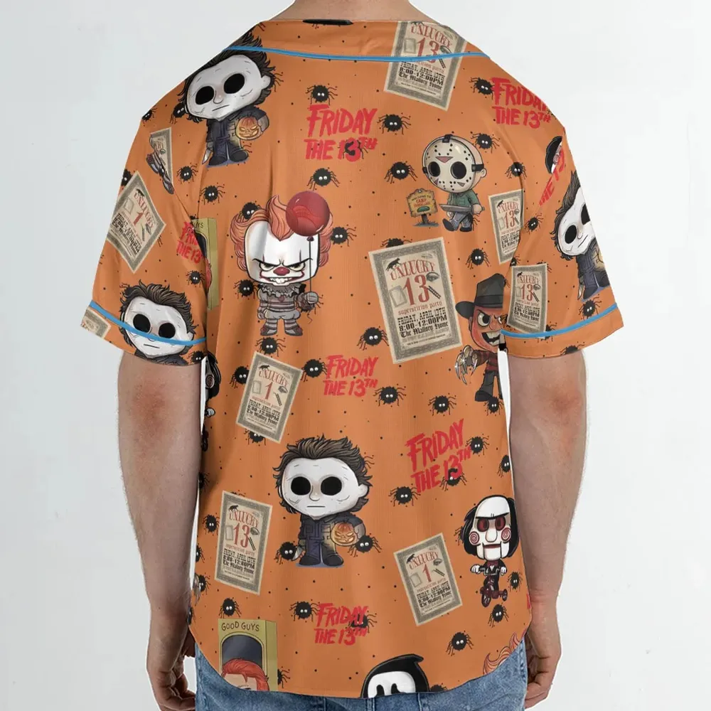 Chibi Horror Characters Baseball Jersey - 2