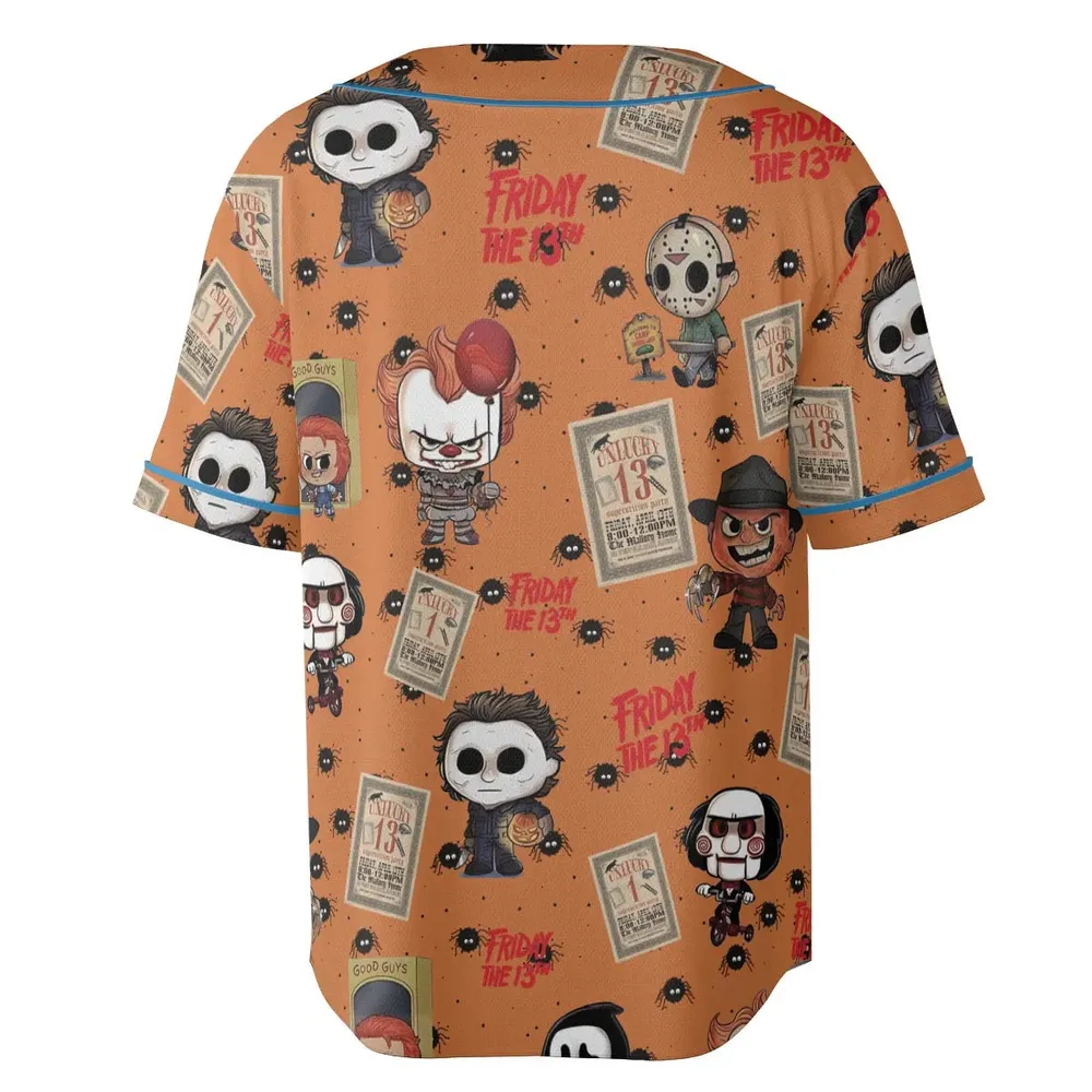 Chibi Horror Characters Baseball Jersey - 4