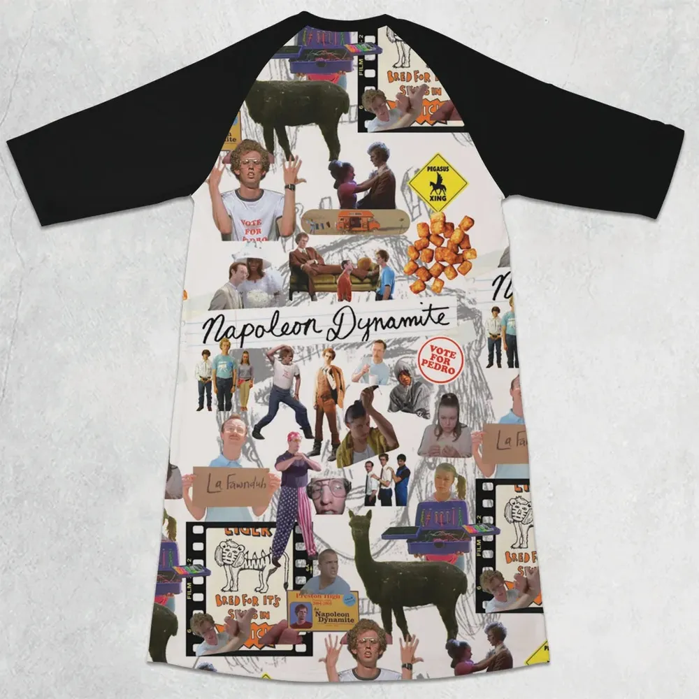 Napoleon Dynamite Journal 3/4 Sleeve Raglan Dress - 2