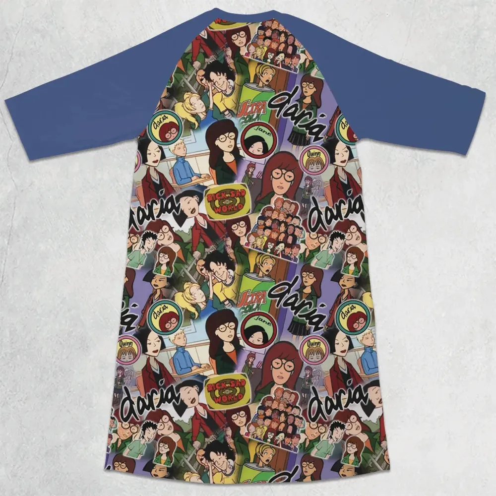 Sick Sad World Daria 3/4 Sleeve Raglan Dress - 2