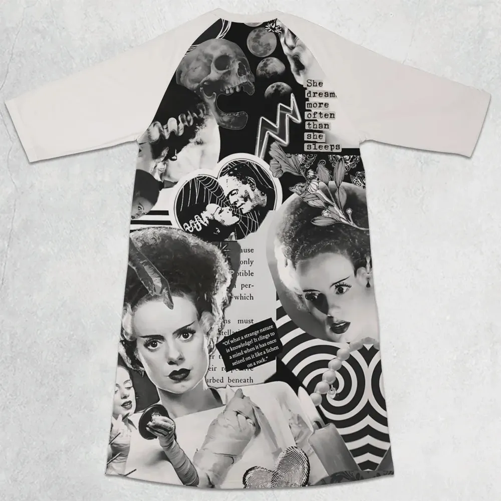 Bride Of Frankenstein 3/4 Sleeve Raglan Dress - 2