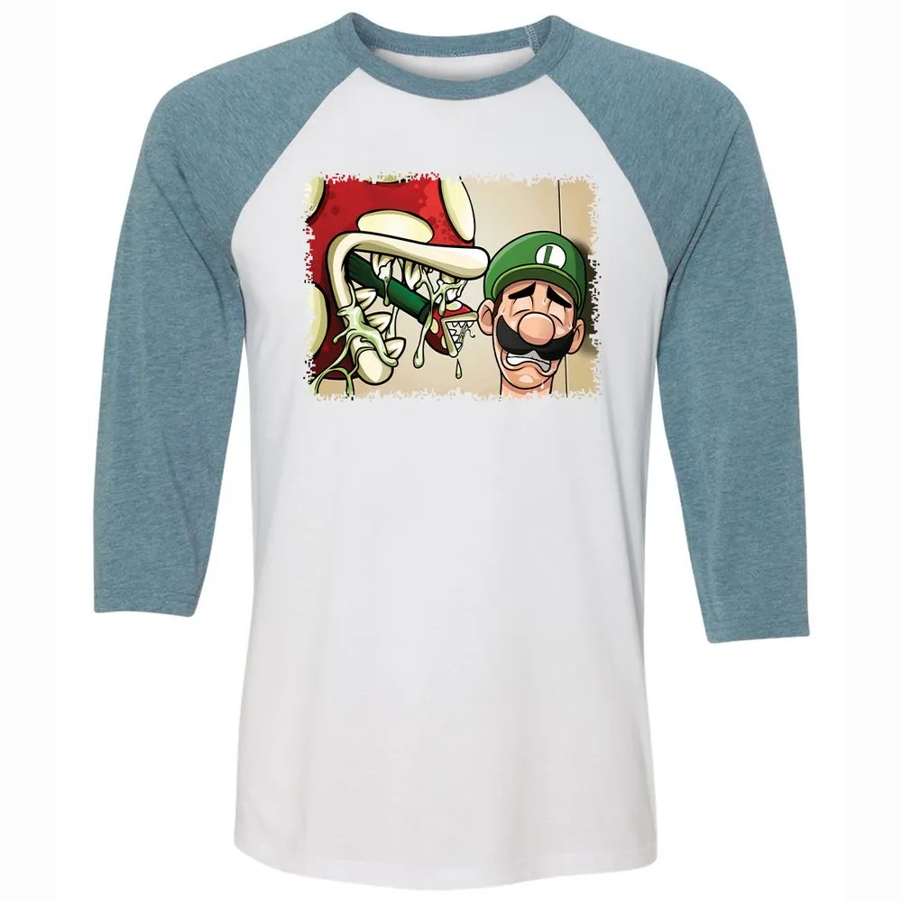 Unisex 3/4 Baseball Tee - NGAELQJF - White/Denim - 3