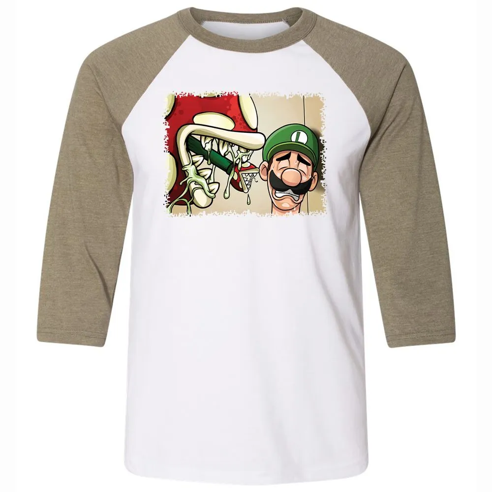 Unisex 3/4 Baseball Tee - NGAELQJF - White/Heather Olive - 4