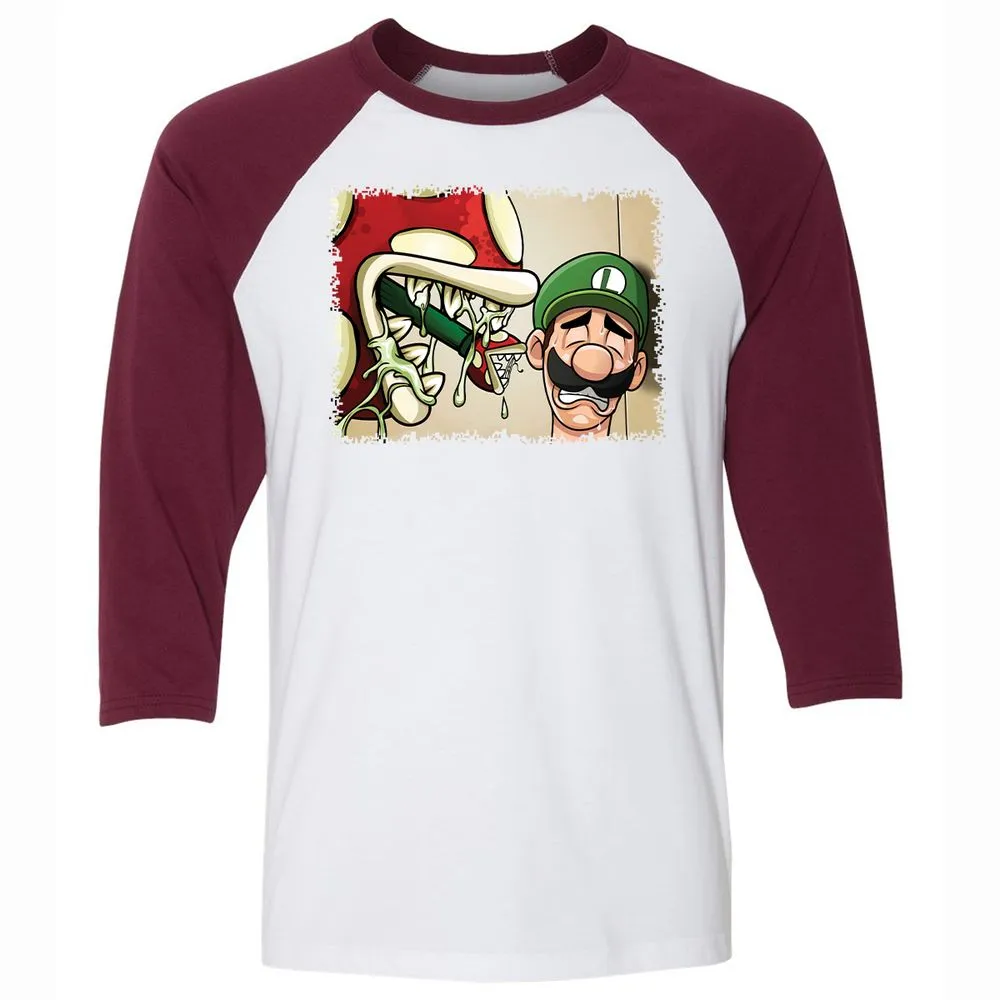 Unisex 3/4 Baseball Tee - NGAELQJF - White/Maroon - 7