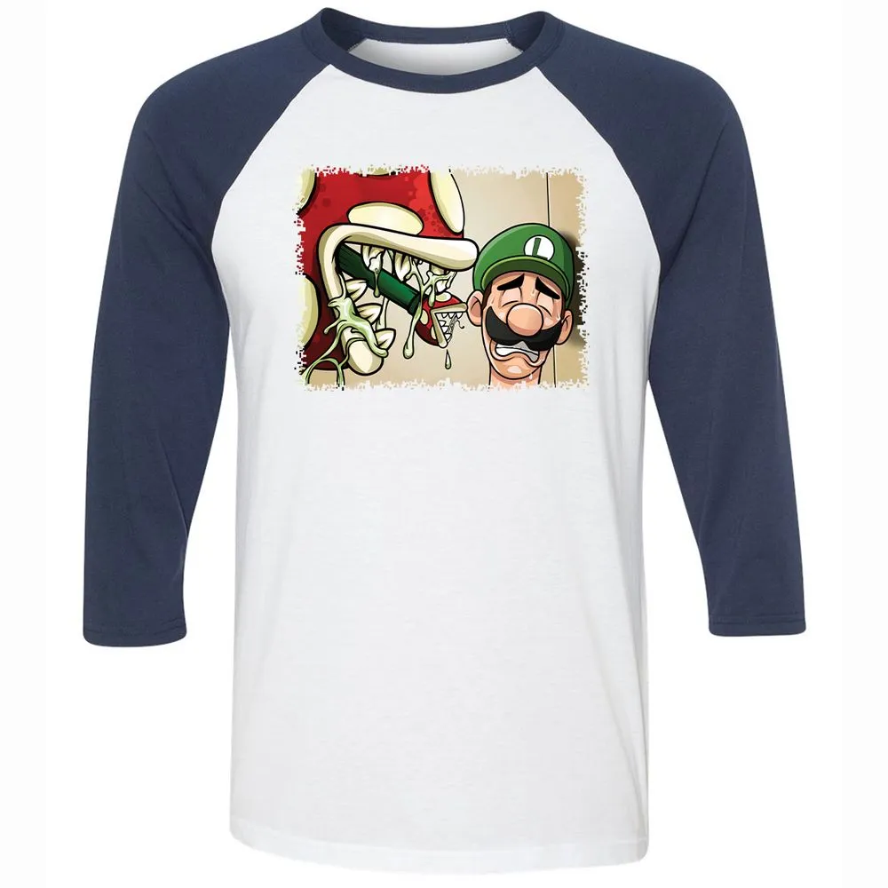Unisex 3/4 Baseball Tee - NGAELQJF - White/Navy - 8