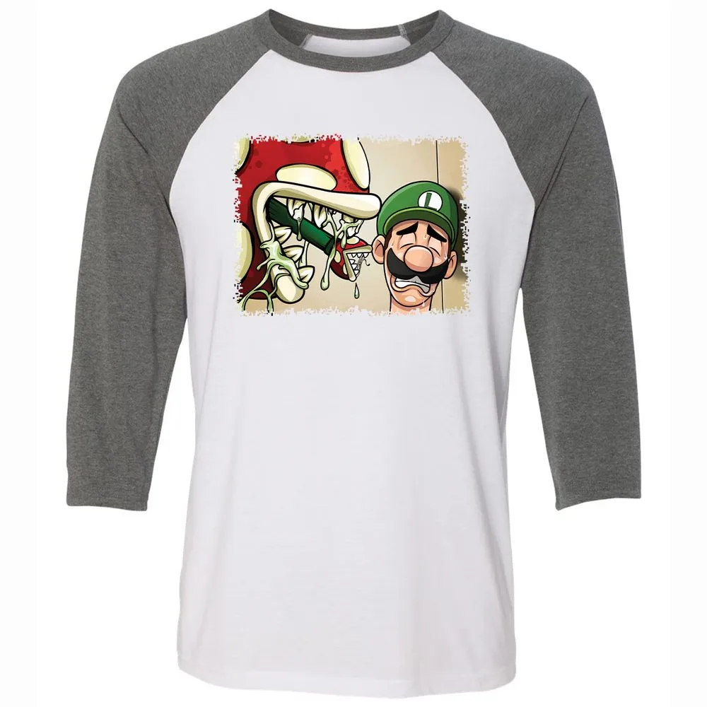 Unisex 3/4 Baseball Tee - NGAELQJF - White/Deep Heather - 11