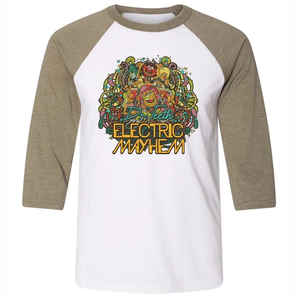 Unisex 3/4 Baseball Tee - 1V6GPTFR - White/Heather Olive - 4
