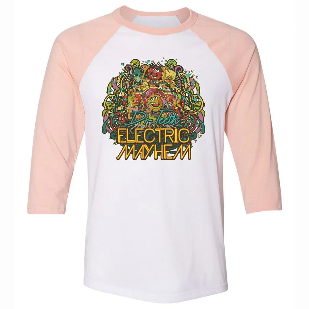 Unisex 3/4 Baseball Tee - 1V6GPTFR - White/Heather Peach - 5