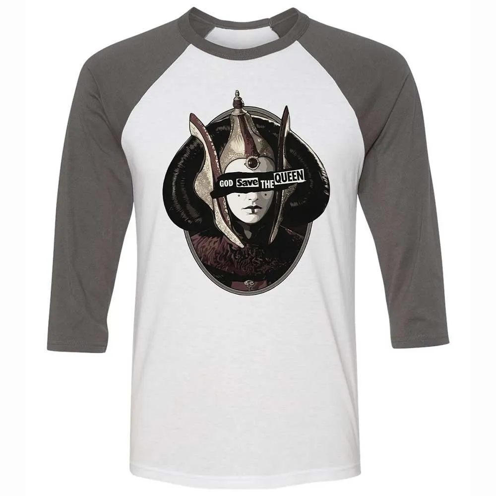 Unisex 3/4 Baseball Tee - 3QXF181K - White/Asphalt - 2