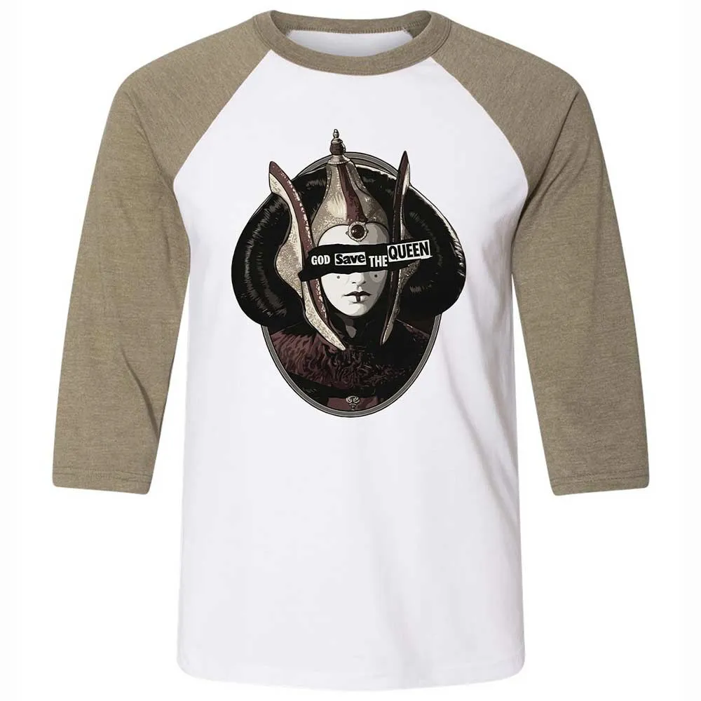 Unisex 3/4 Baseball Tee - 3QXF181K - White/Heather Olive - 4
