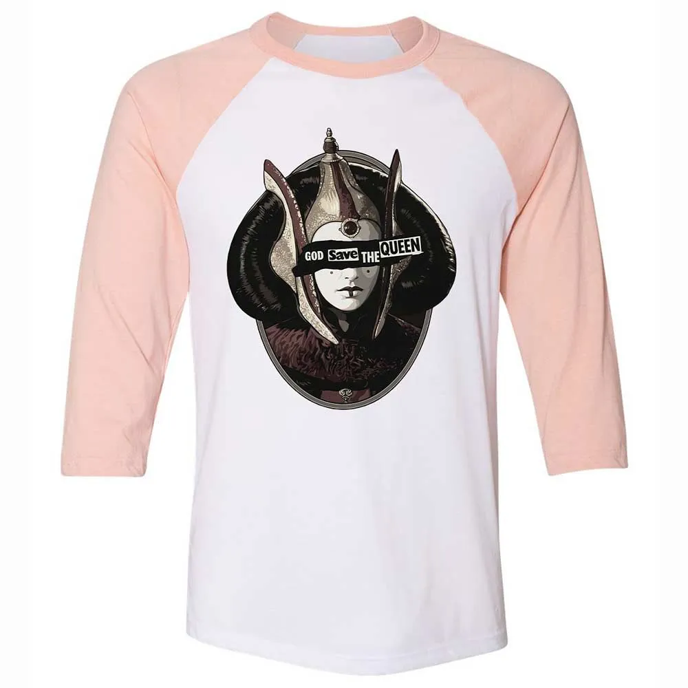Unisex 3/4 Baseball Tee - 3QXF181K - White/Heather Peach - 5