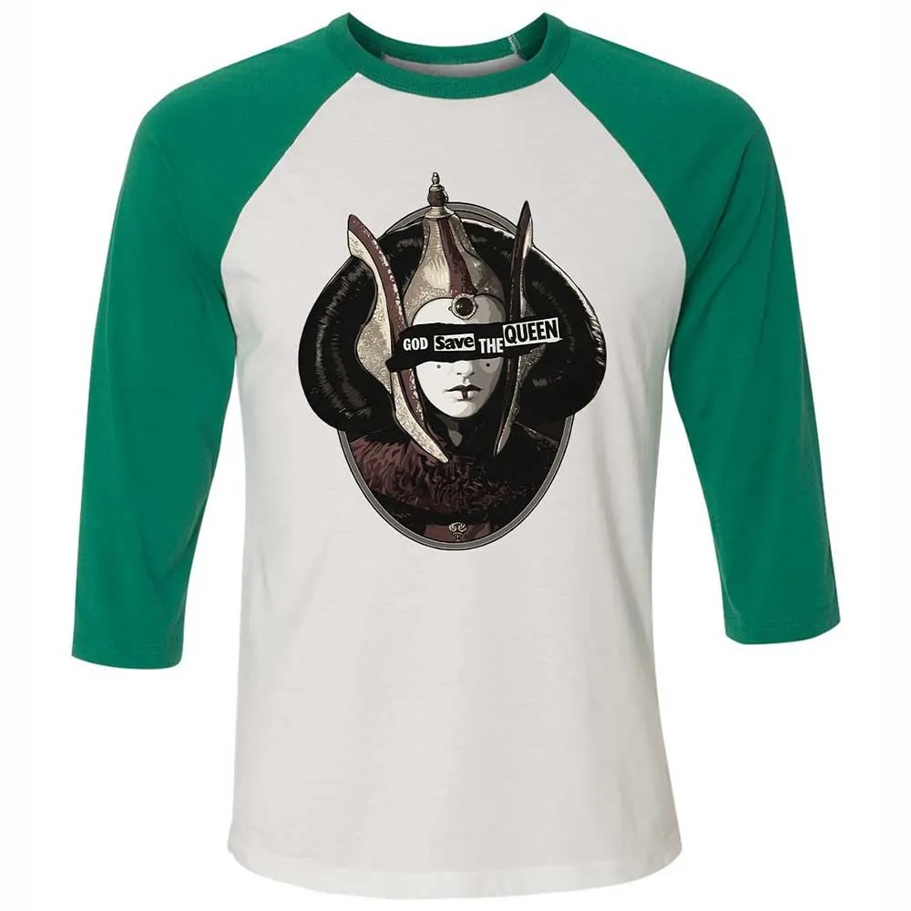 Unisex 3/4 Baseball Tee - 3QXF181K - White/Kelly - 6