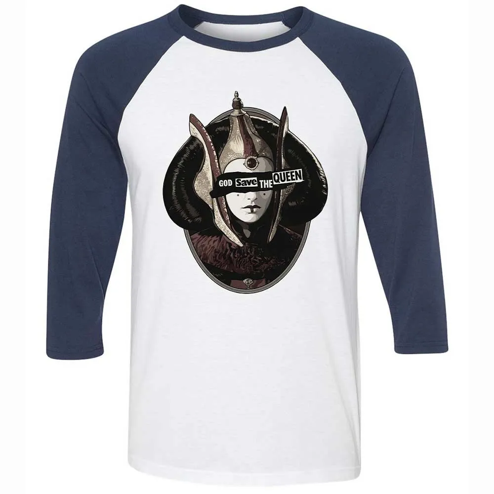 Unisex 3/4 Baseball Tee - 3QXF181K - White/Navy - 8