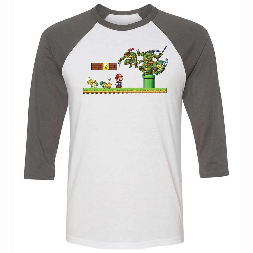 Unisex 3/4 Baseball Tee - VL5WHL6F - White/Asphalt - 2