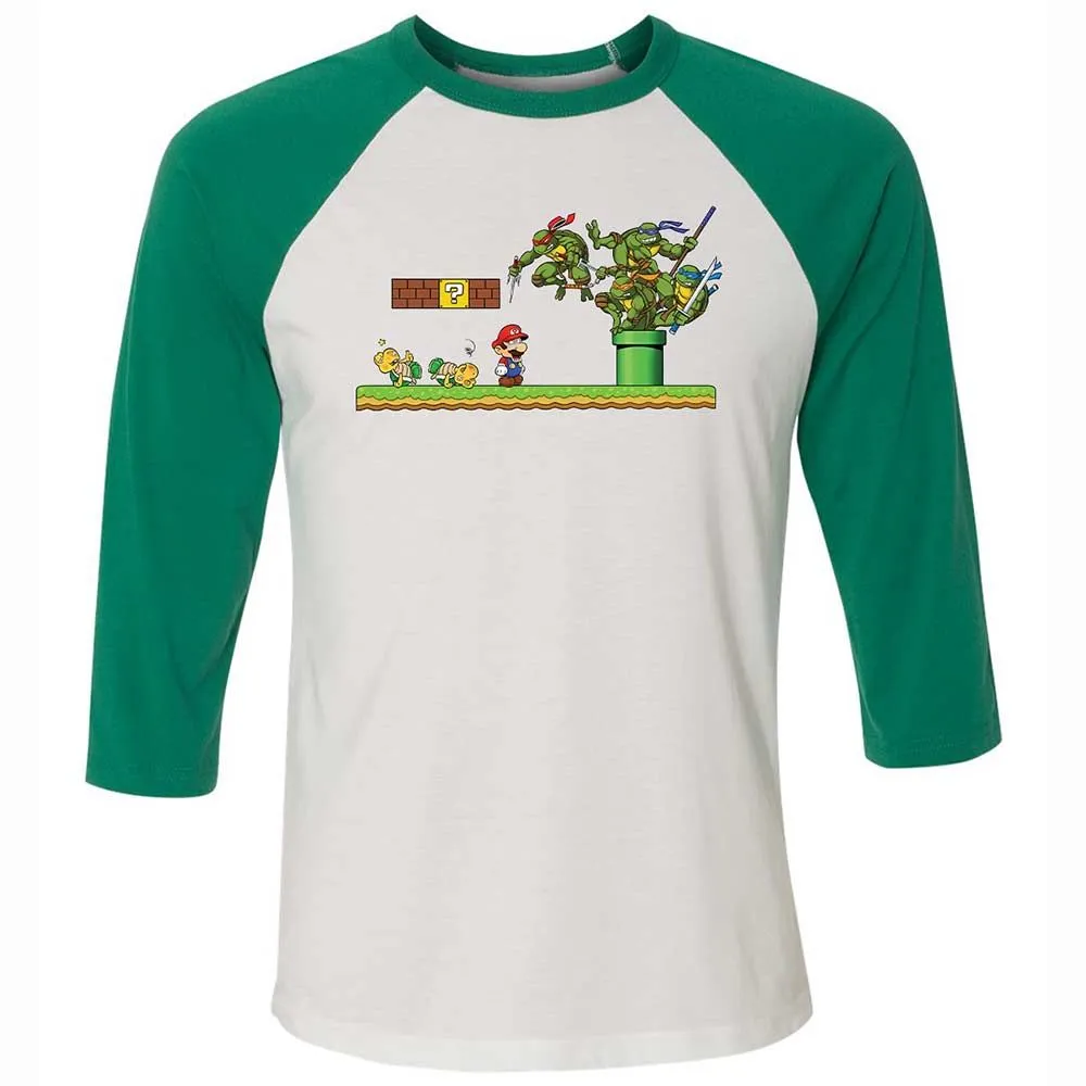 Unisex 3/4 Baseball Tee - VL5WHL6F - White/Kelly - 6