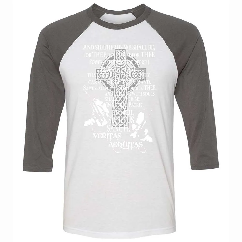 Unisex 3/4 Baseball Tee - TL8V86G1 - White/Asphalt - 2