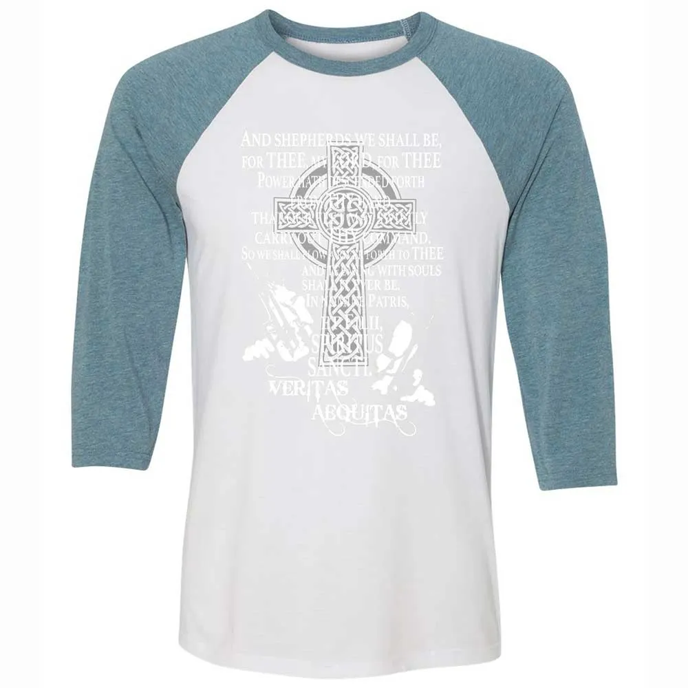 Unisex 3/4 Baseball Tee - TL8V86G1 - White/Denim - 3