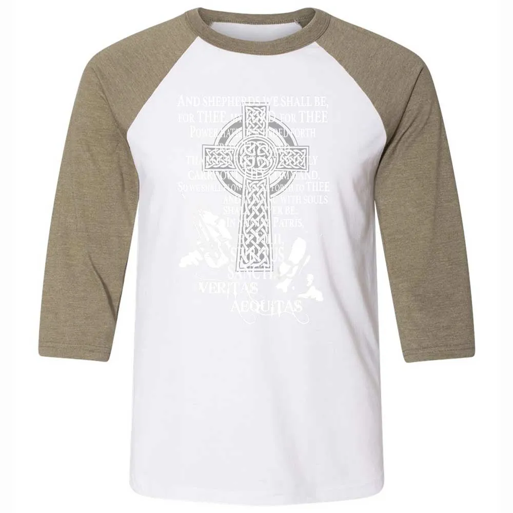 Unisex 3/4 Baseball Tee - TL8V86G1 - White/Heather Olive - 4