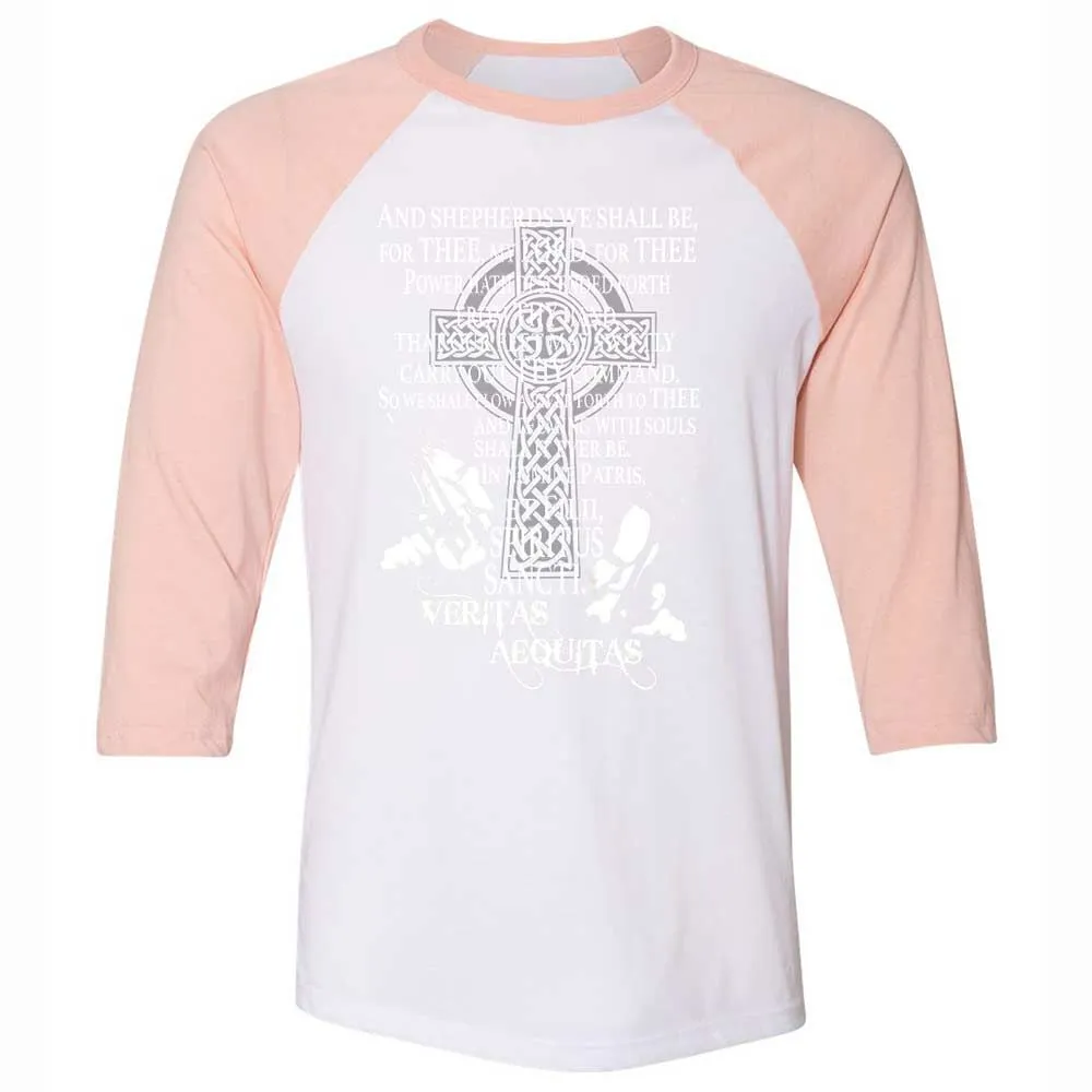 Unisex 3/4 Baseball Tee - TL8V86G1 - White/Heather Peach - 5