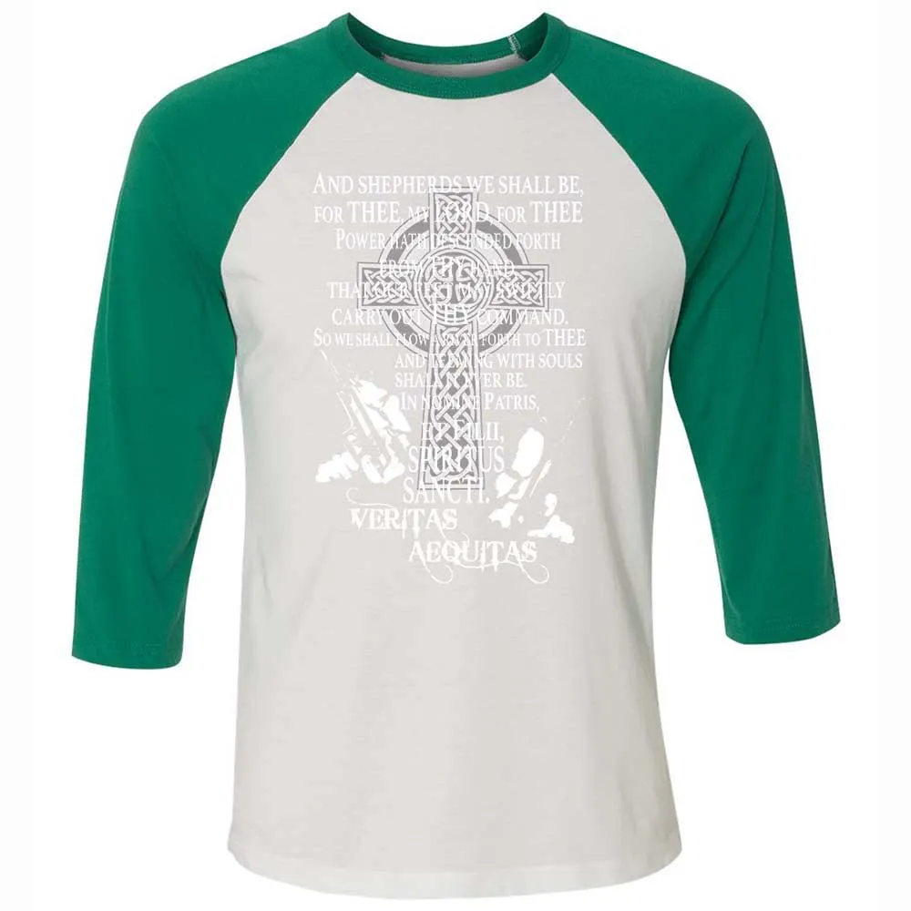 Unisex 3/4 Baseball Tee - TL8V86G1 - White/Kelly - 6