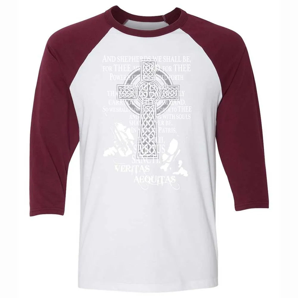 Unisex 3/4 Baseball Tee - TL8V86G1 - White/Maroon - 7