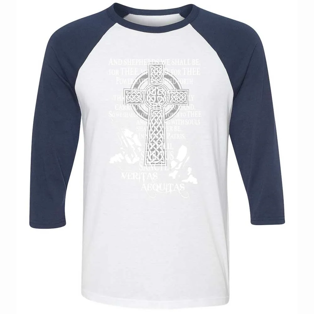Unisex 3/4 Baseball Tee - TL8V86G1 - White/Navy - 8
